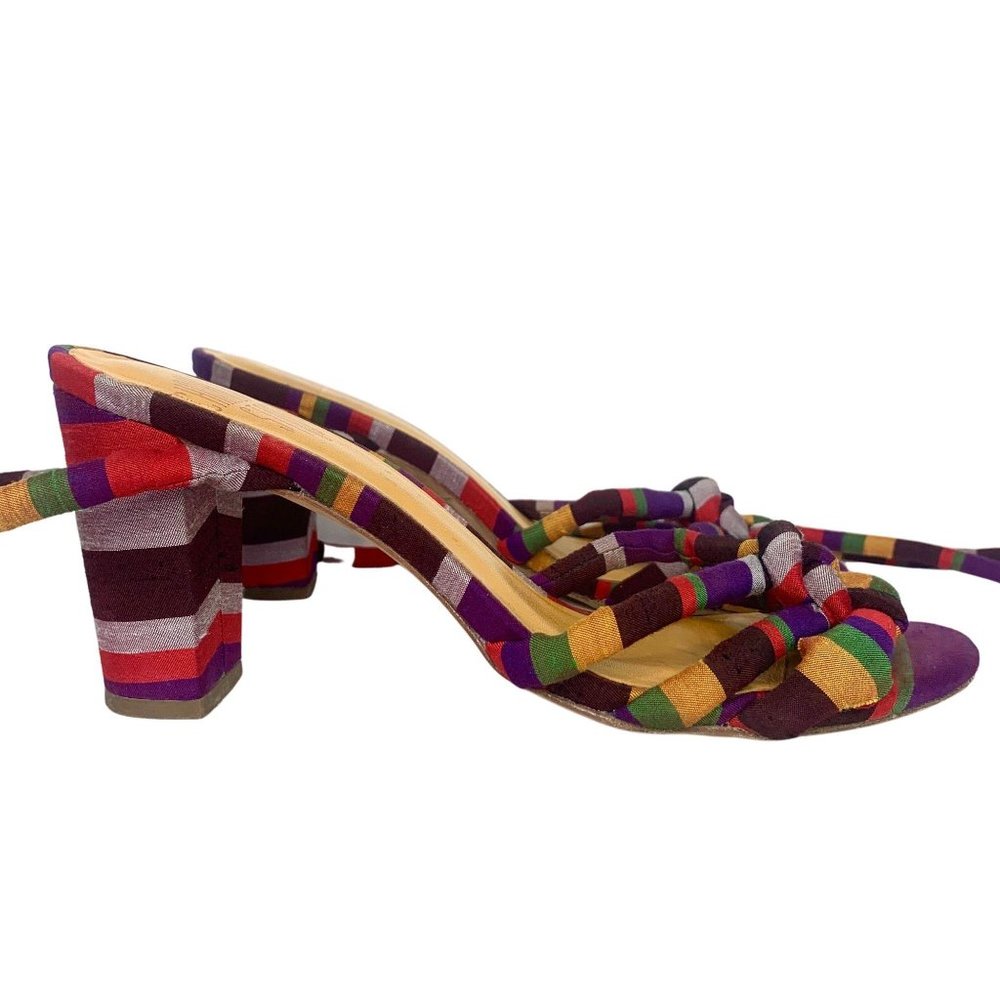 Charlotte Stone Anthropologie Tie Purple Heels - Picture 6 of 11